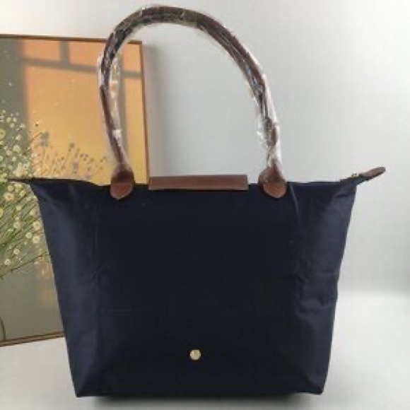 NEW Longchamp Le Pliage Original Medium Shoulder Tote Navy Handbag M - Picture 4 of 6